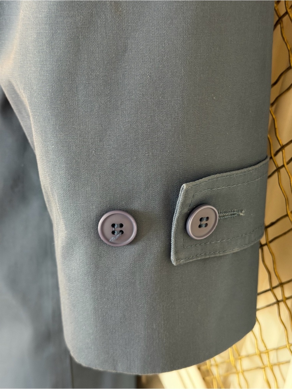 London Fog Slate Blue Long-Sleeve Belted Trench Coat - Picture 6 of 7